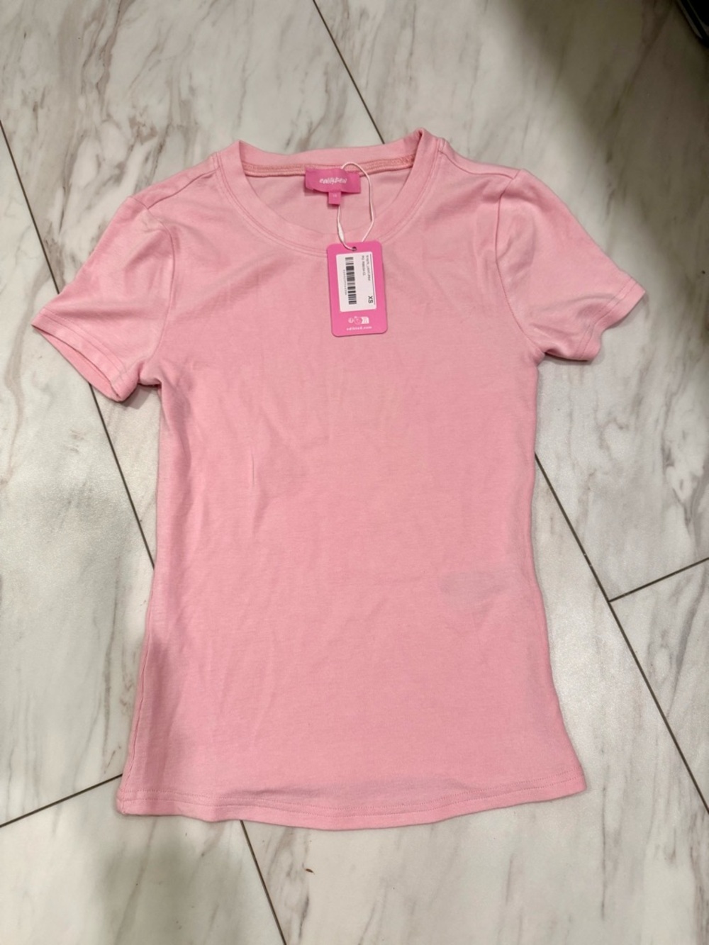 Edikted Pink Short-Sleeve Crewneck Tee